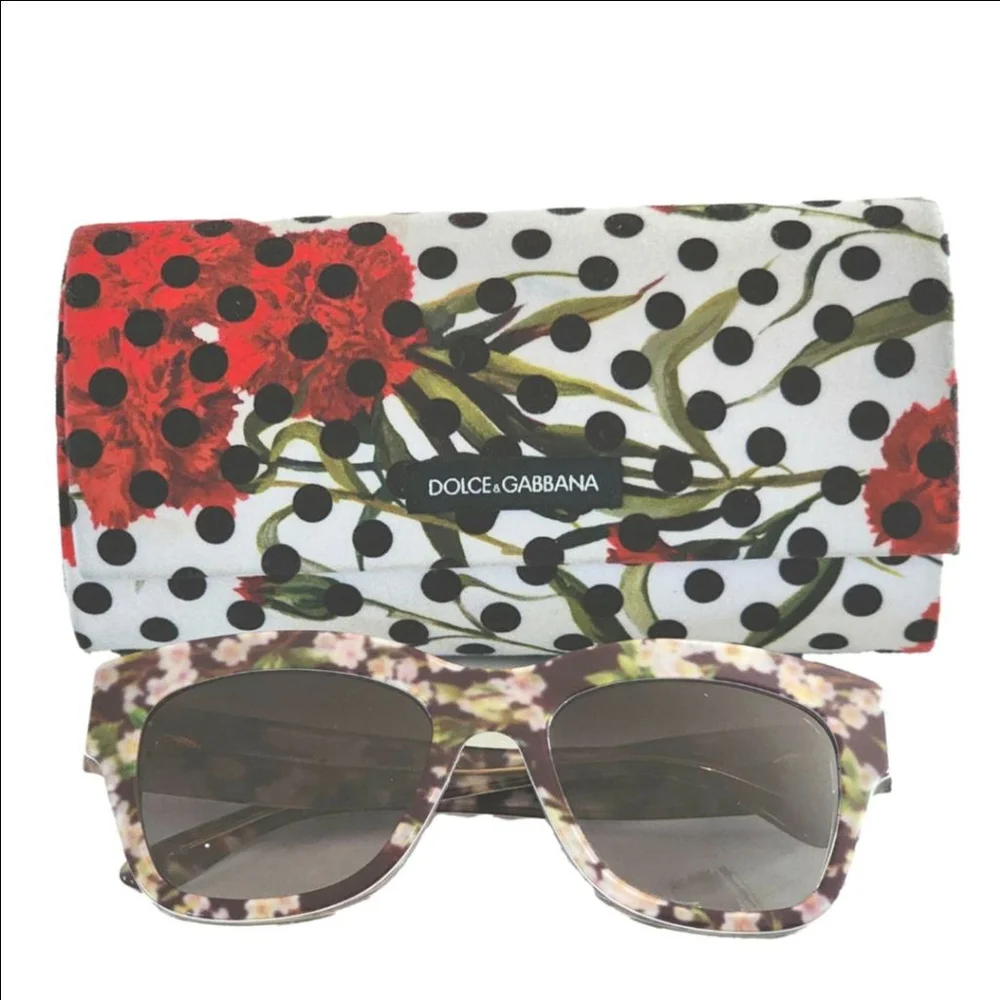 DOLCE & GABBANA Floral Acetate Square Sunglasses DG 4231 - Picture 2 of 10